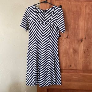 Navy and white stripped dress